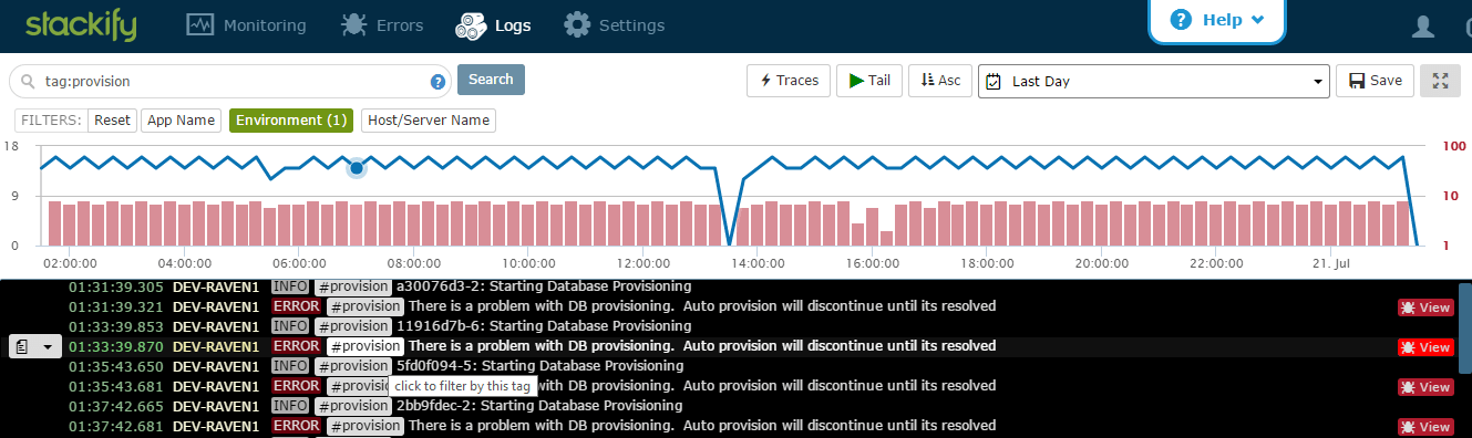 filter logs