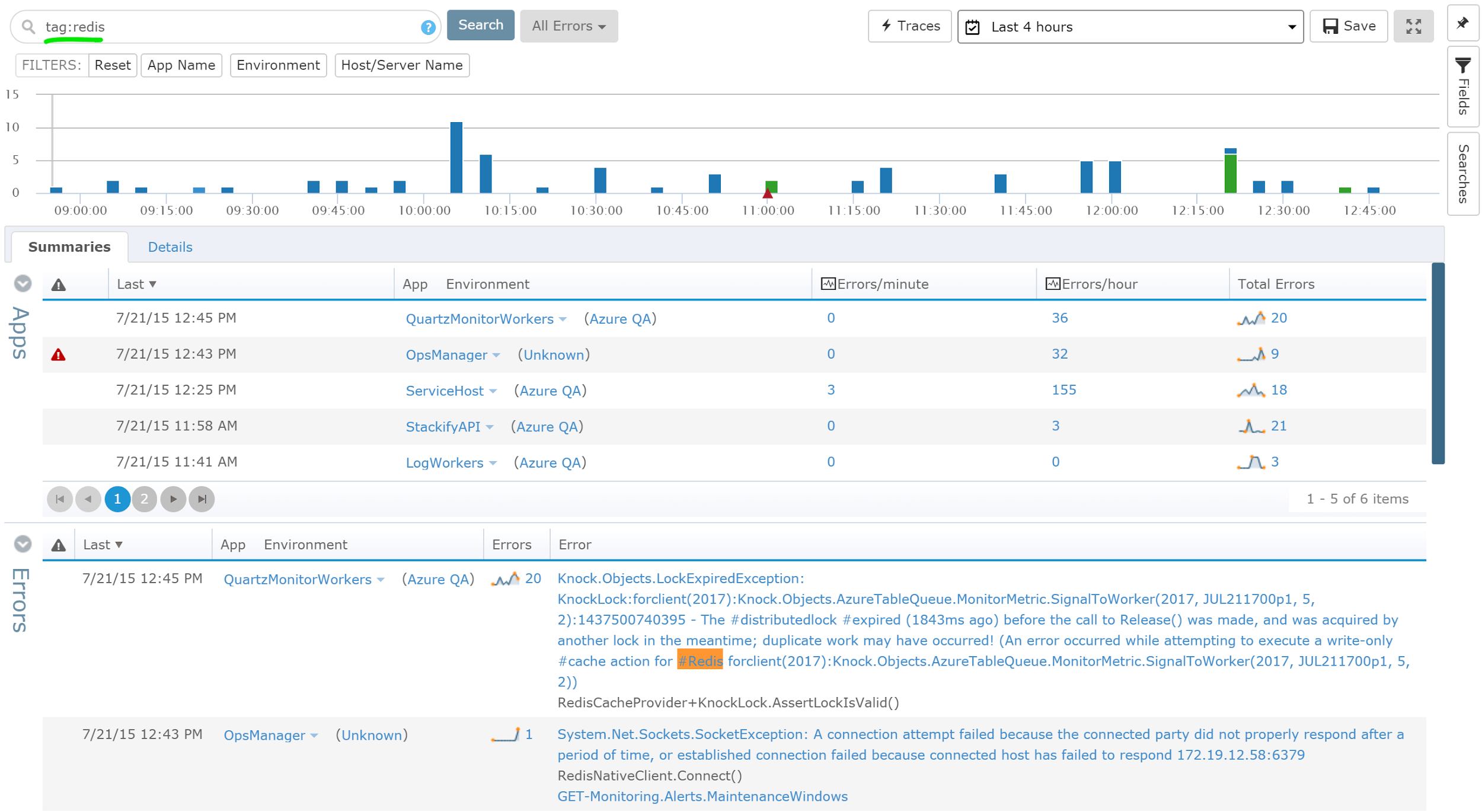 Error tracking