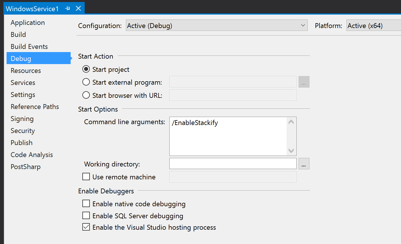 Debugging Windows Services with Prefix