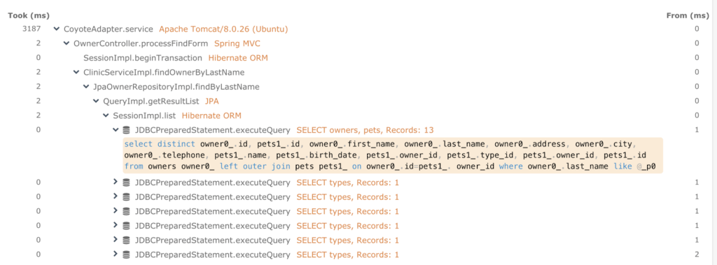 java profiling tomcat trace