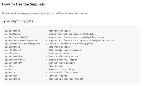 Angular 4 and TypeScript Snippets