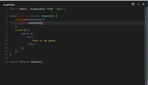 visual studio code snippets work in react