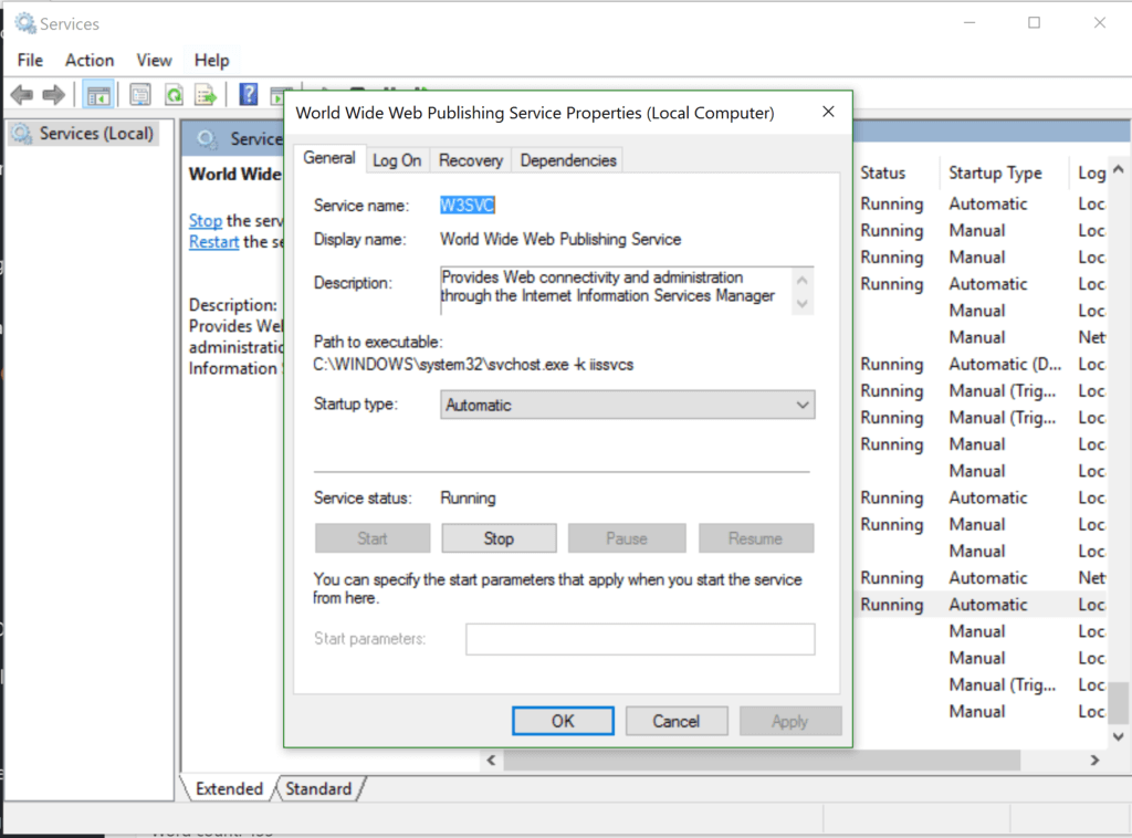 how to check if iis is running