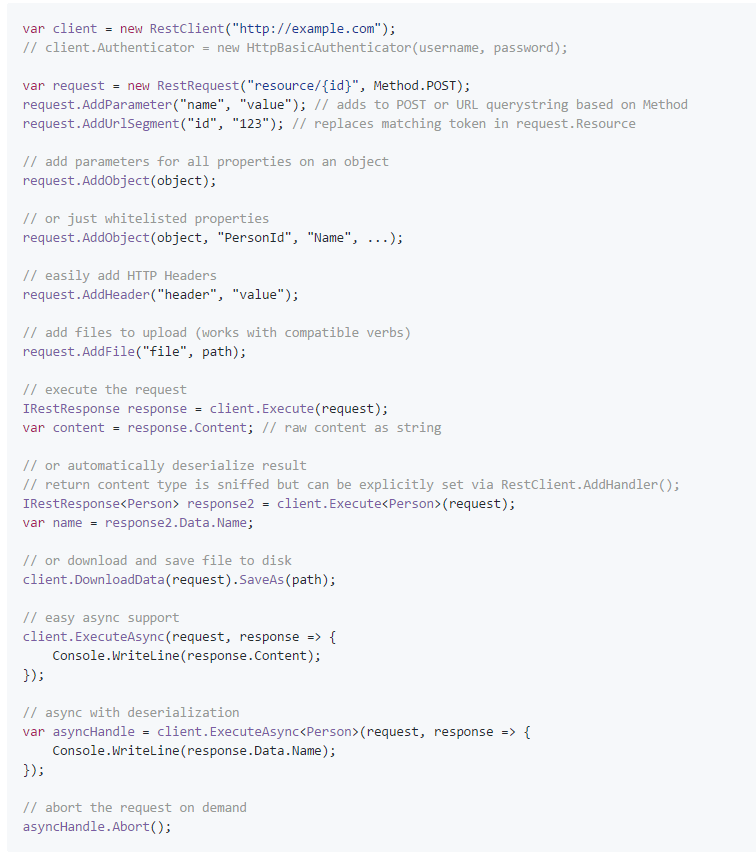 RestSharp