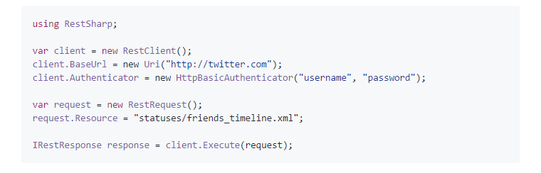 Basic RestSharp