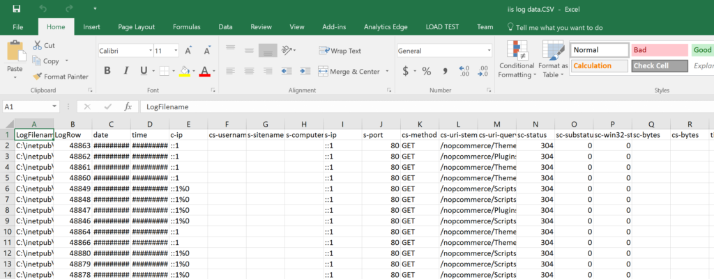 With Log Parser Studio you can also export the data to a CSV file which could be used via Excel or other tools.