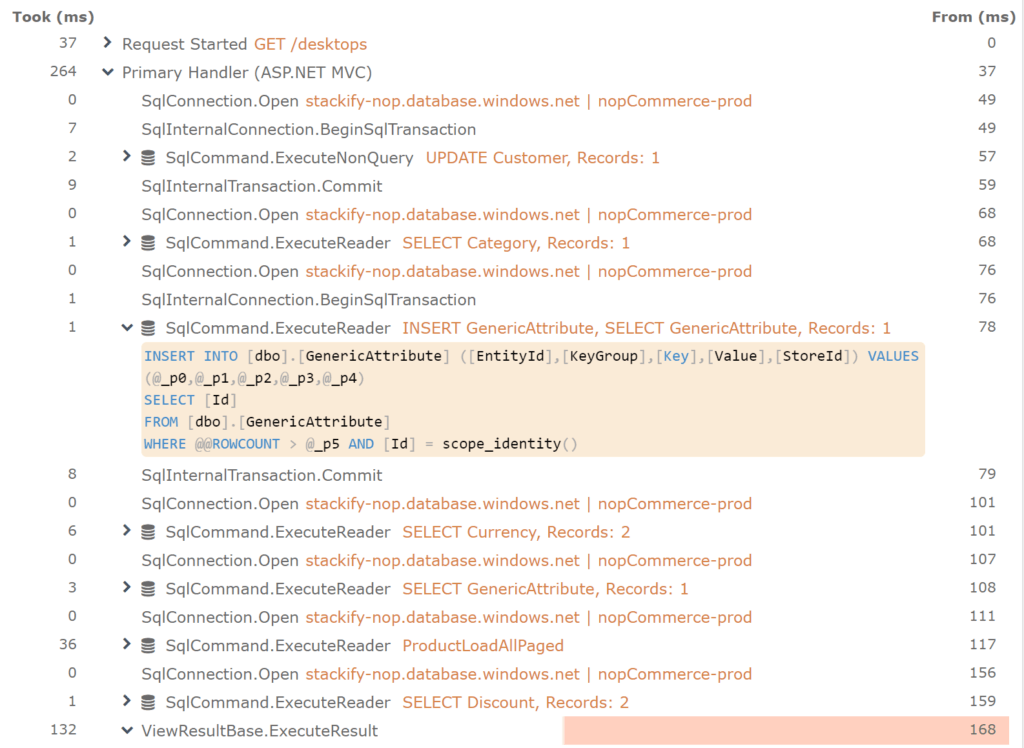 In the screenshot you can see how SQL Azure makes it easy to use queries that use the most CPU, data I/O, and log I/O. It has some great basic reports built in.