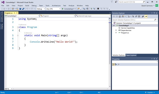 Visual Studio IDE with .NET - Develop Any App Using C#, F#, VB