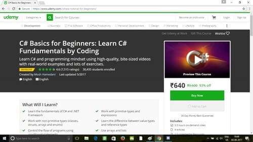 Udemy C# Basics for Beginners