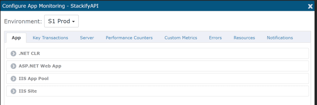 Retrace groups all of the common ASP.NET performance counters into 4 different groups.