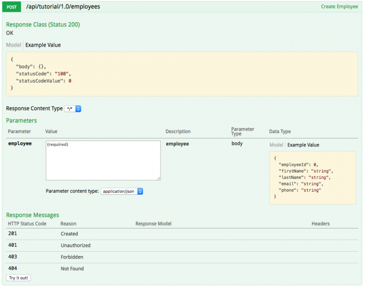 REST API Tutorial Create Employee