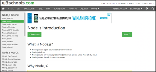 nodejs w3schools