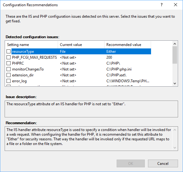 IIS PHP Configuration