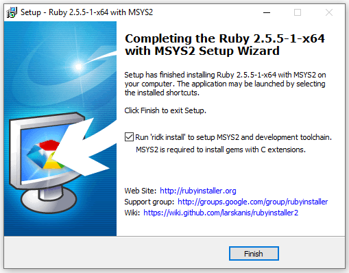 Install Ruby on Windows setup