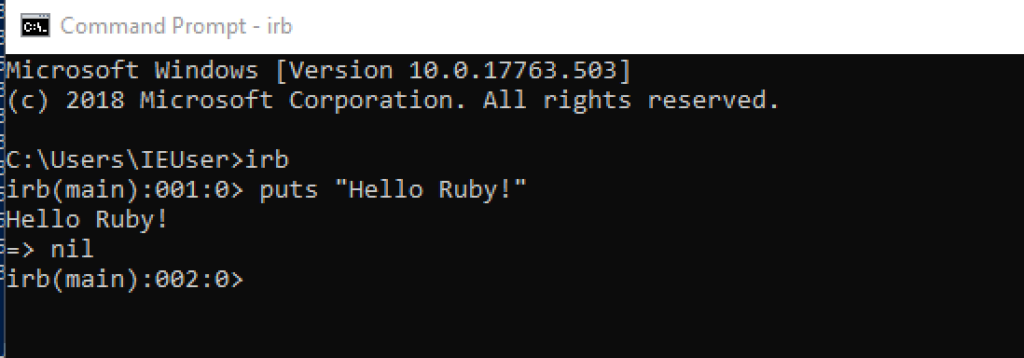 run shell from rubyinstaller