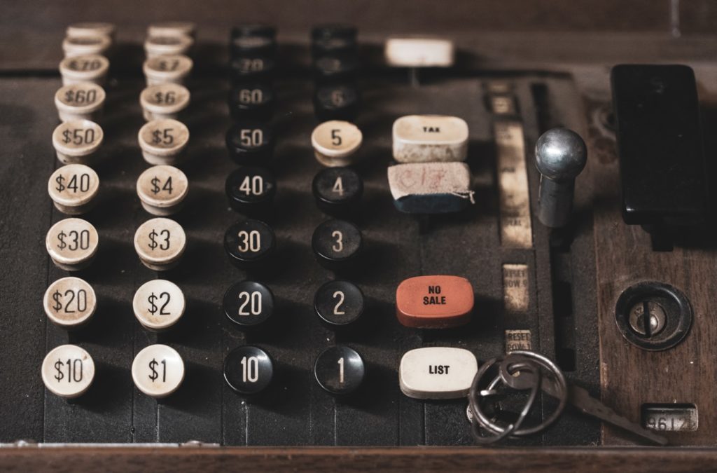 old cash register buttons